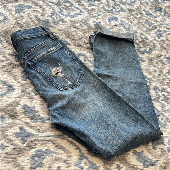 7 For All Mankind Women's Straight Leg Jeans - Blue - Picture 9 of 11